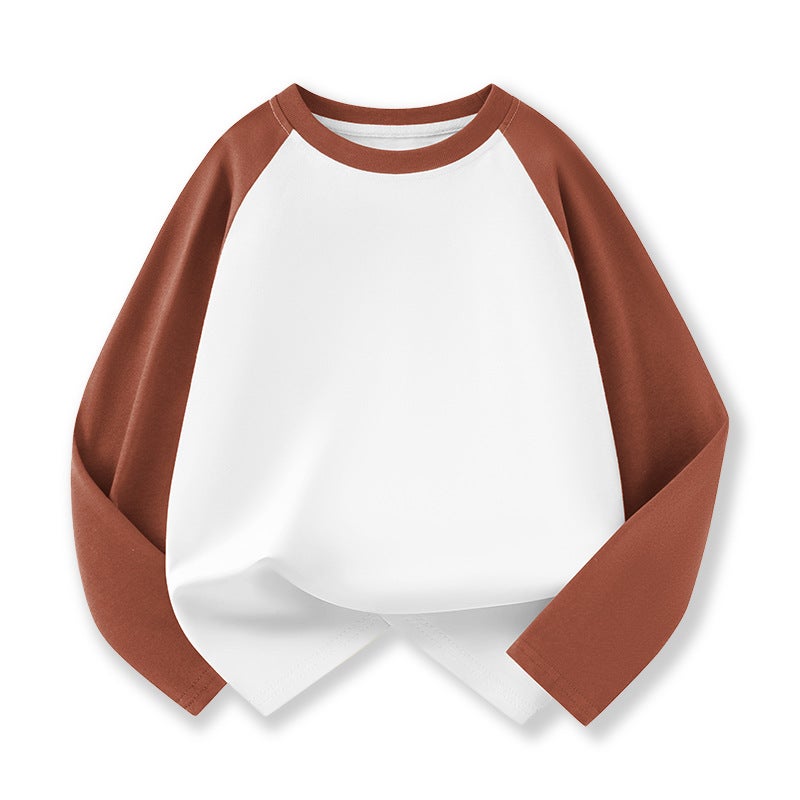 Children'S Raglan Long Sleeve T-Shirt Cotton Boys Fashion Brand Loose Version Of The Top Big Girls Inside The Base Shirt - Image 5