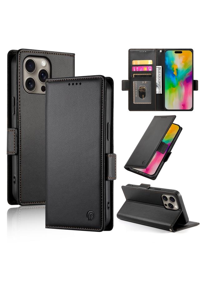 اس-توب جراب لهاتف iPhone 16 Pro Max مع مشبك جانبي مغناطيسي من الجلد المصقول - Image 1