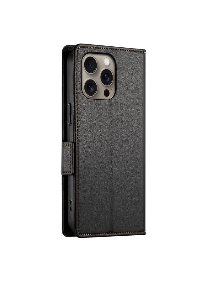 اس-توب جراب لهاتف iPhone 16 Pro Max مع مشبك جانبي مغناطيسي من الجلد المصقول - Image 3