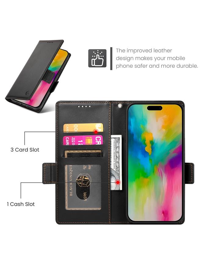 اس-توب جراب لهاتف iPhone 16 Pro Max مع مشبك جانبي مغناطيسي من الجلد المصقول - Image 4