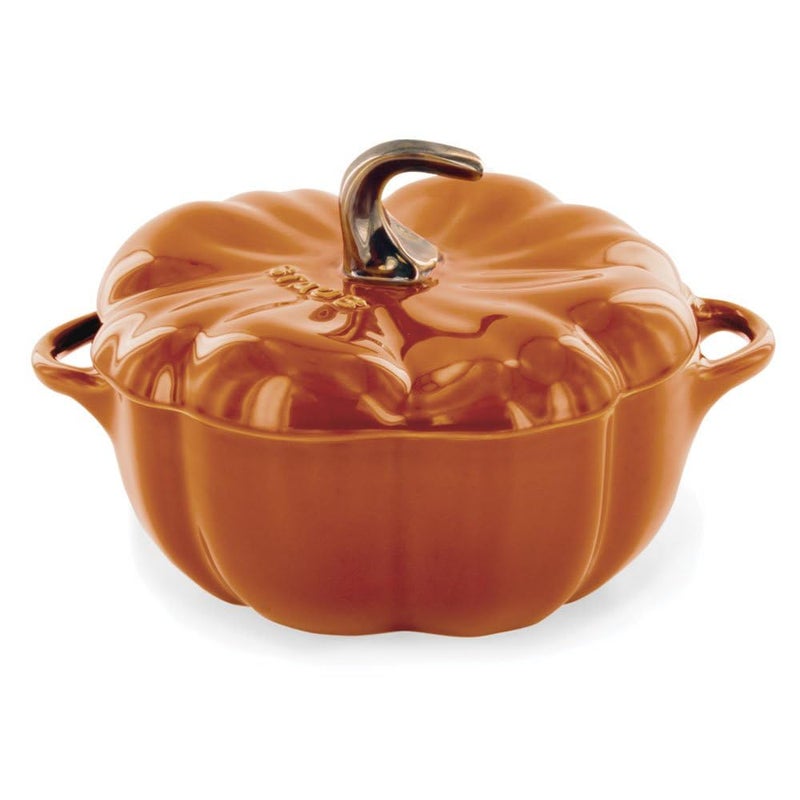 STAUB STAUB 05qt Petite Ceramic Oven  Stove Safe up to 572F Pumpkin Dish Baking  Candy Dish Burnt Orange 
