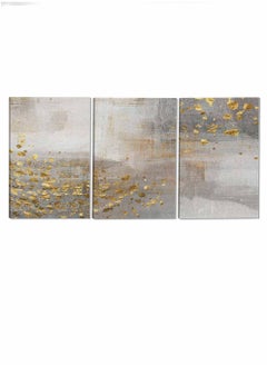 LOWHA Set Of 3 Framed Canvas Wall Arts Stretched Over Wooden Frame Speckled Vintage Abstract Paintings For Home Living Room Office Decor  - Image 4