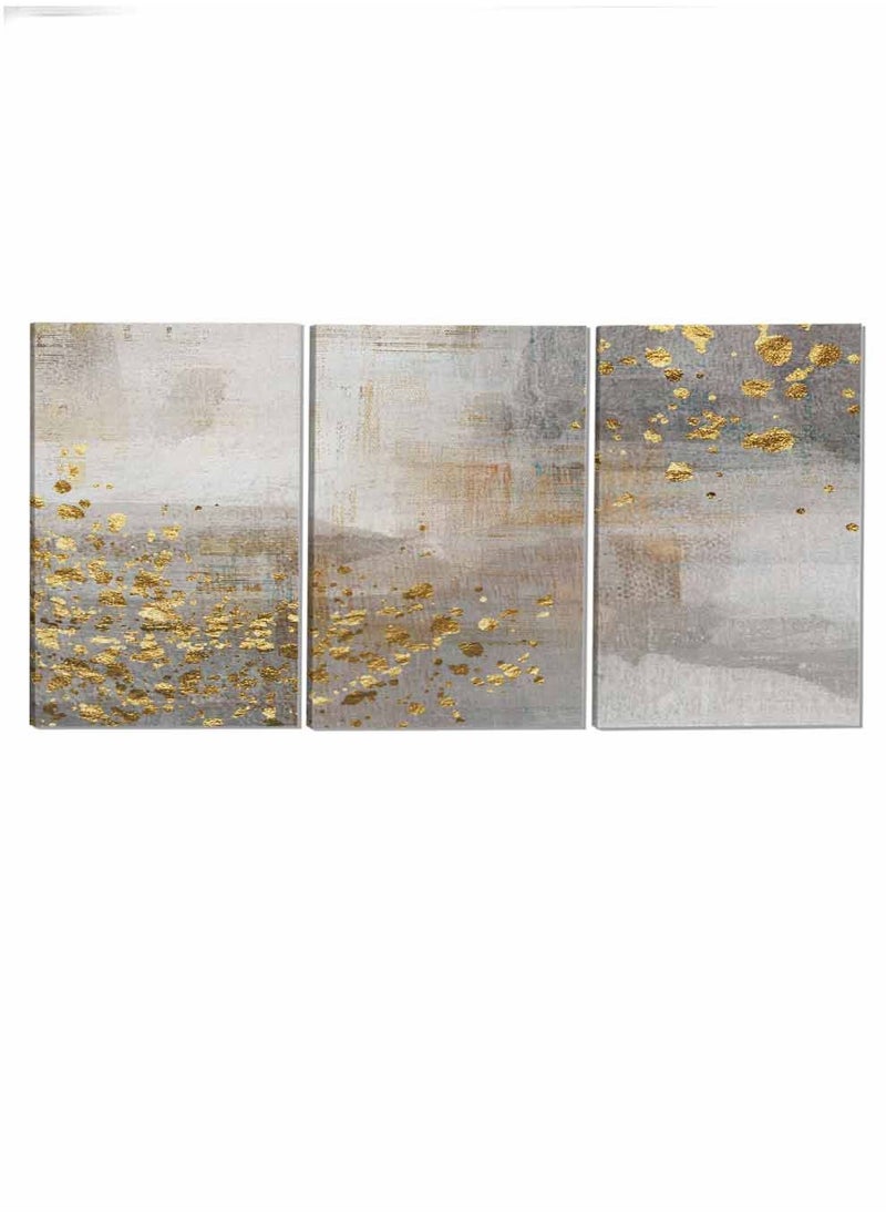 LOWHA Set Of 3 Framed Canvas Wall Arts Stretched Over Wooden Frame Speckled Vintage Abstract Paintings For Home Living Room Office Decor  - Image 4