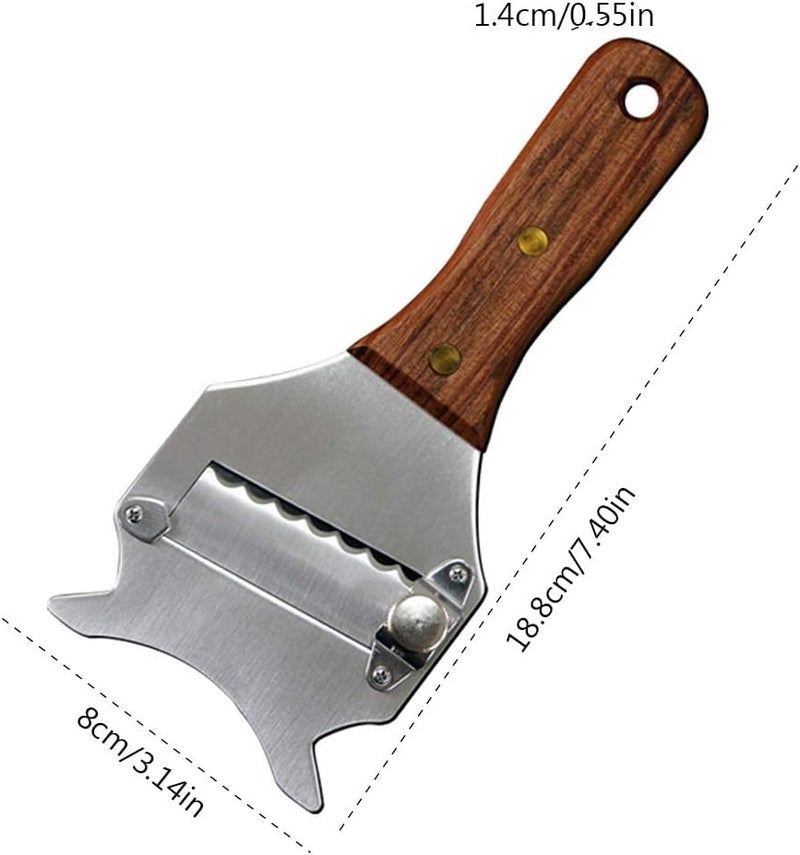 Luckam Premium Multi-functional Stainless Steel Truffle Slicer with Adjustable Butter Shaver & Elegant Wooden Handle for Perfect Truffle & Chocolate Curls - Image 3