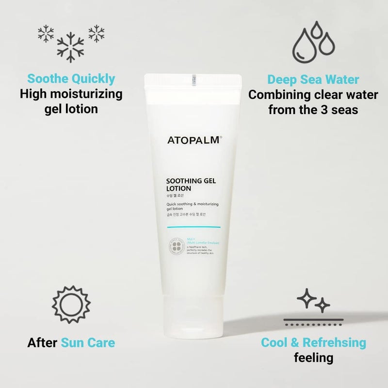 ATOPALM Soothing Gel Lotion 4 Fl Oz, Cooling and Calming Moisturizer for Sensitive, Eczema Prone, Heat Rash Skin, Redness Relief, Lightweight Mild Face and Body Lotion for Baby, Korean Skincare - Image 3