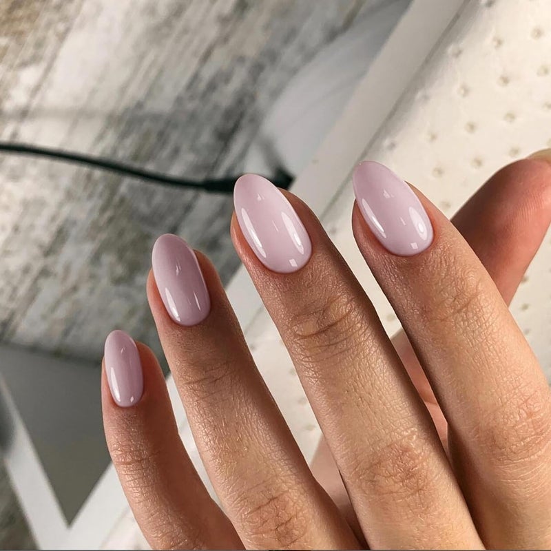 KQueenest Pastel Light Pink Press on Nails Short Oval, Glossy Soft Gel Fake Nails Press on, Extra Short Almond Fake Nails with UV Cover, Thick Acrylic Glue on Nails for Wome Wedding & Everyday 4 Pcs - Image 2
