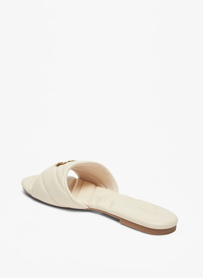 Celeste Women's Quilted Slip-On Sandals with Logo Accent