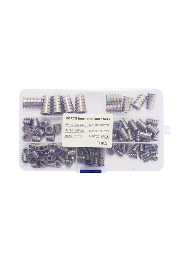 NIBEMINENT 100-Piece Screw Socket Nut Multicolour 0.206kg - Image 2