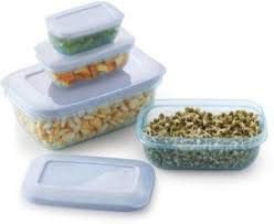 Niralasa Niralasa 5 Pcs Rectangle BPA Free Plastic Kitchen Storage Jars containers Canisters Set for Refrigerator Capacity 150 ml 290 ml580 ml1700 ml2700 ml Multicolor - Image 3