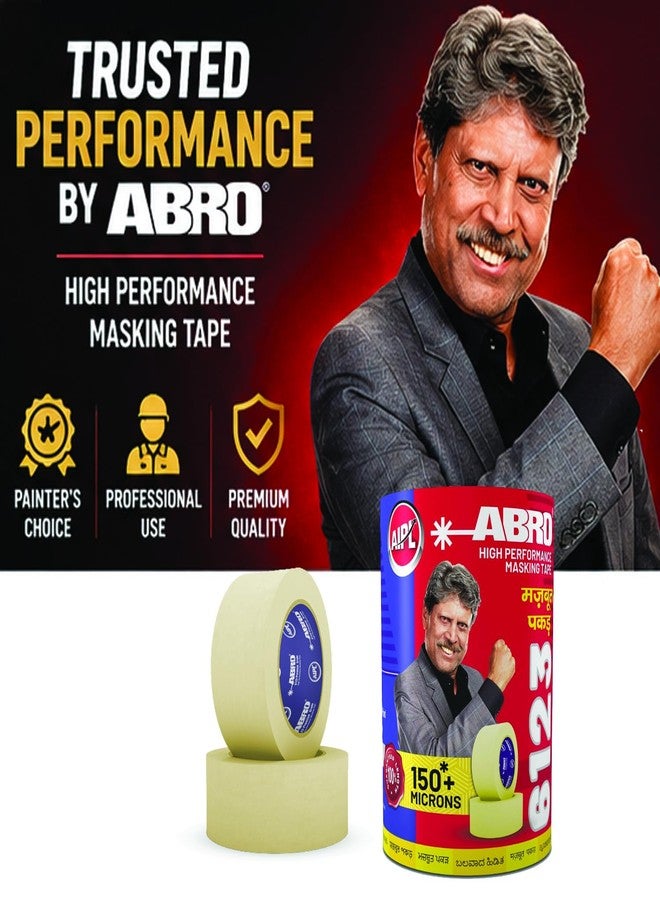 أبرو شريط لاصق ABRO، سمك 150 ميكرون، لاصق قوي للغاية، شريط طلاء شديد التحمل، مناسب لطلاء السيارات والخشب والمعادن، لإزالة الطلاء، للاستخدام الاحترافي - 48 مم × 20 متر - 6 قطع - Image 4