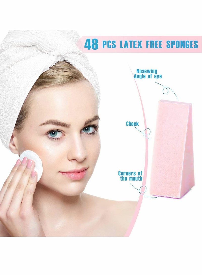 Excefore Cosmetic Sponge Wedges, 48 Pcs Makeup Foam Wedges, Nail Art Sponges, Foundation Beauty Tools - Image 2