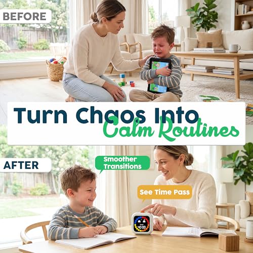 VISSE Digital Visual Timer for Kids - Rechargeable, Silent Count Up/Down for Calmer Routines - 99 Min Countdown Kids Timer for Classroom, Home & Therapy - Builds Focus & Independence - Image 2