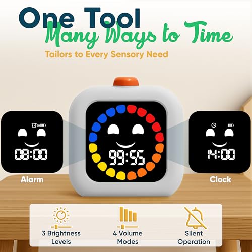 VISSE Digital Visual Timer for Kids - Rechargeable, Silent Count Up/Down for Calmer Routines - 99 Min Countdown Kids Timer for Classroom, Home & Therapy - Builds Focus & Independence - Image 5