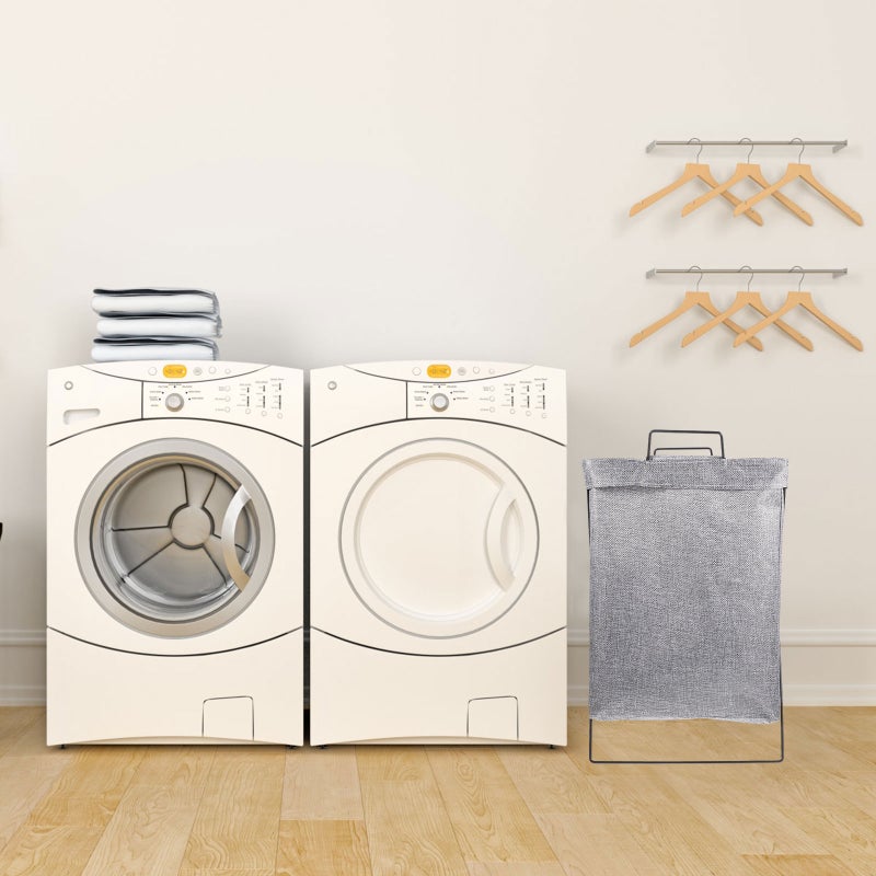 Iron Frame Laundry Hamper Foldable Clothes Storage Basket Home Laundry Basket - Image 5