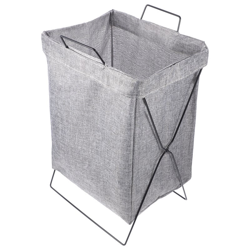 Iron Frame Laundry Hamper Foldable Clothes Storage Basket Home Laundry Basket - Image 1