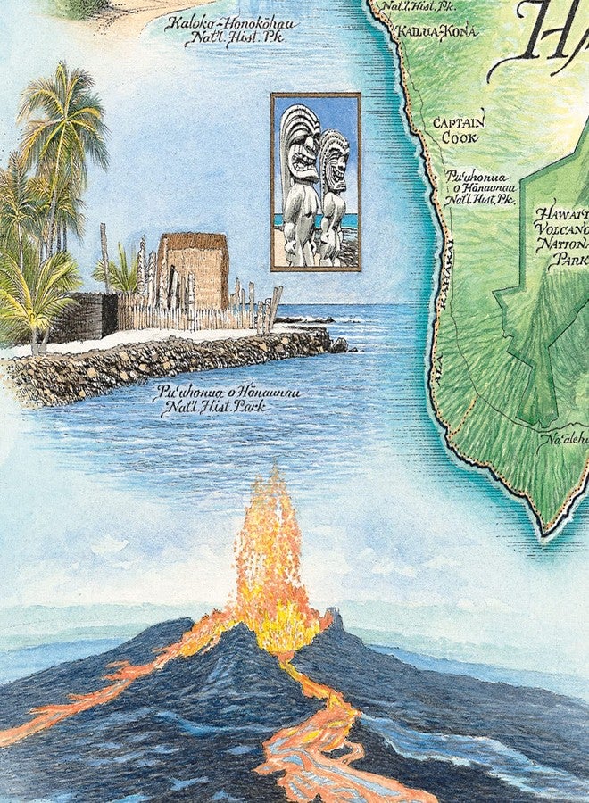 Xplorer Maps Hawai'i Islands Map Poster - 24x18 Vintage-Style Lithographic Print with Soy-Based Inks - Made in USA - Image 3