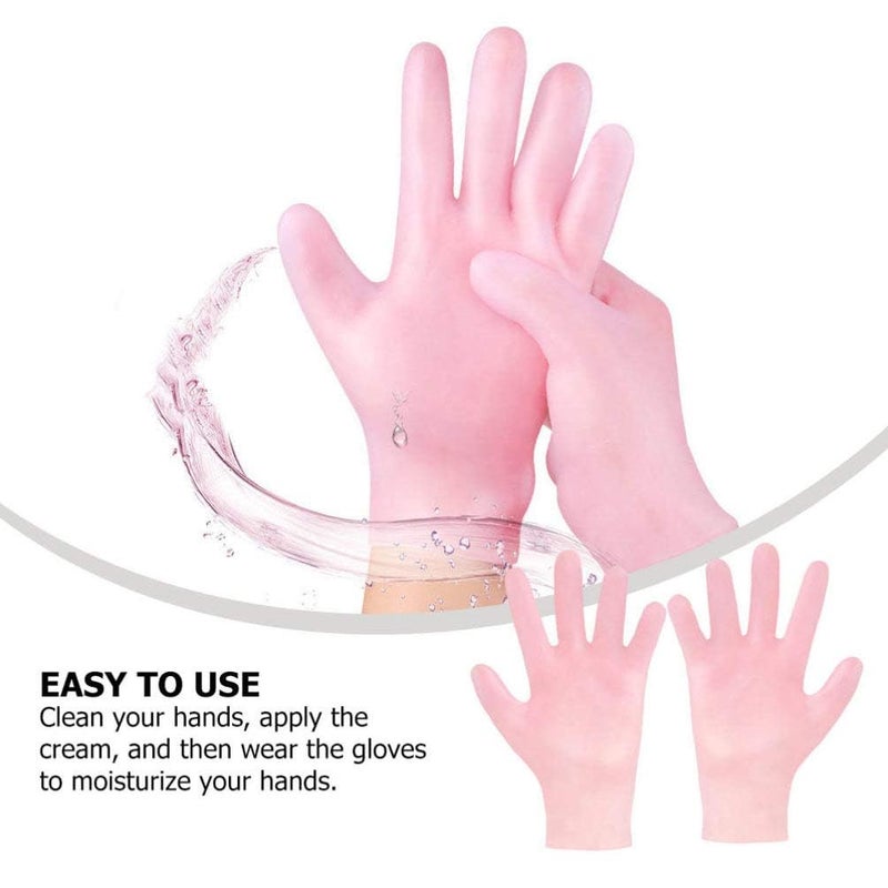 KRUPAVI 1 Pair Silicone Gloves for Dry Cracked Feet Hands Silicone Moisturizing Gloves for Women Hand Care Spa Gel Hands Gloves After Pedicure Multi Color - Image 3