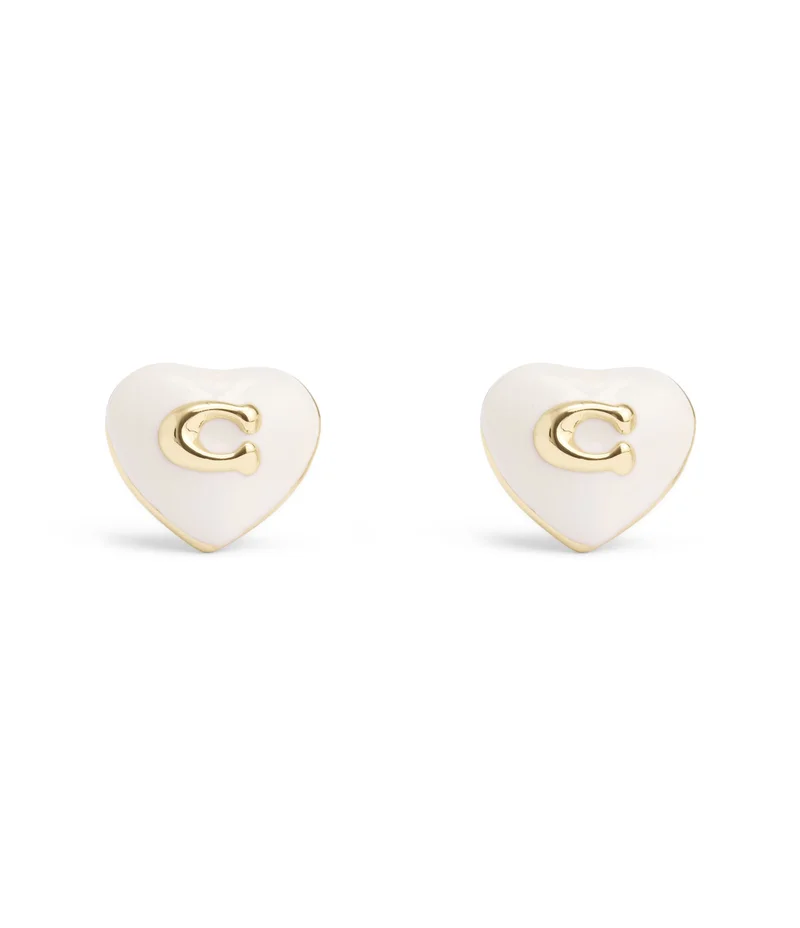 كوتش Signature Enamel Heart Stud Boxed Earrings