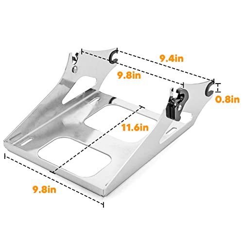 Mofun Tour Pack Mounting Rack Detachable Trunk Mount Compatible with Harley Touring Road King Electra Road Street Glide 20142025 Chrome - Image 3