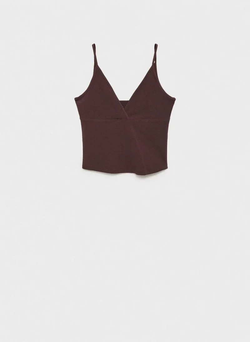 MANGO V-neck cotton top