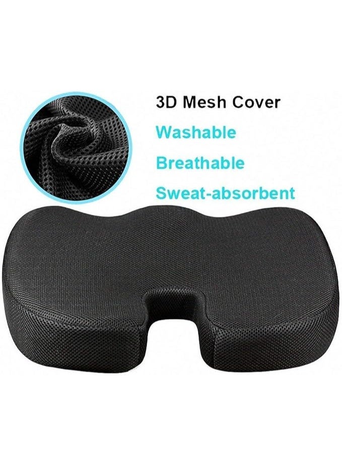 2-in-1 Premium Memory Foam Seat Cushion & Lumbar Support Kit - Ergonomic Back & Coccyx Pillow for Back Pain Relief - Practical for Car, Office Chair, Wheelchair - Image 4