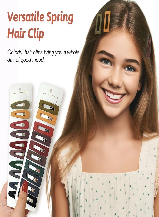 Kootinn Matte Solid Color Snap Hair Clips for Girls and Women, 20-Piece Non-Slip Candy-Colored Hair Barrettes - Image 2