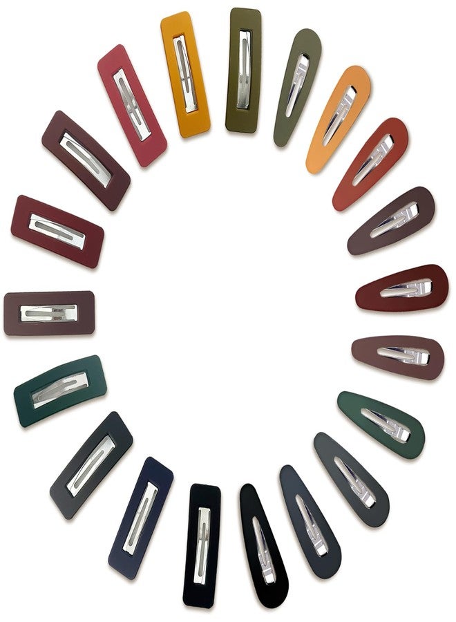 Kootinn Matte Solid Color Snap Hair Clips for Girls and Women, 20-Piece Non-Slip Candy-Colored Hair Barrettes - Image 1