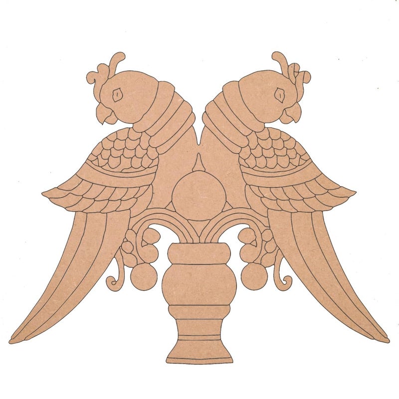 Wrapping Studio MDF Board for Lippan Art - Pre-Marked Beautiful Bird Design Cutouts for Craft, Painting, DIY Projects - Eco-Friendly MDF Wood, 30x23 cm, Ideal for Creative Gift Ideas - Image 1