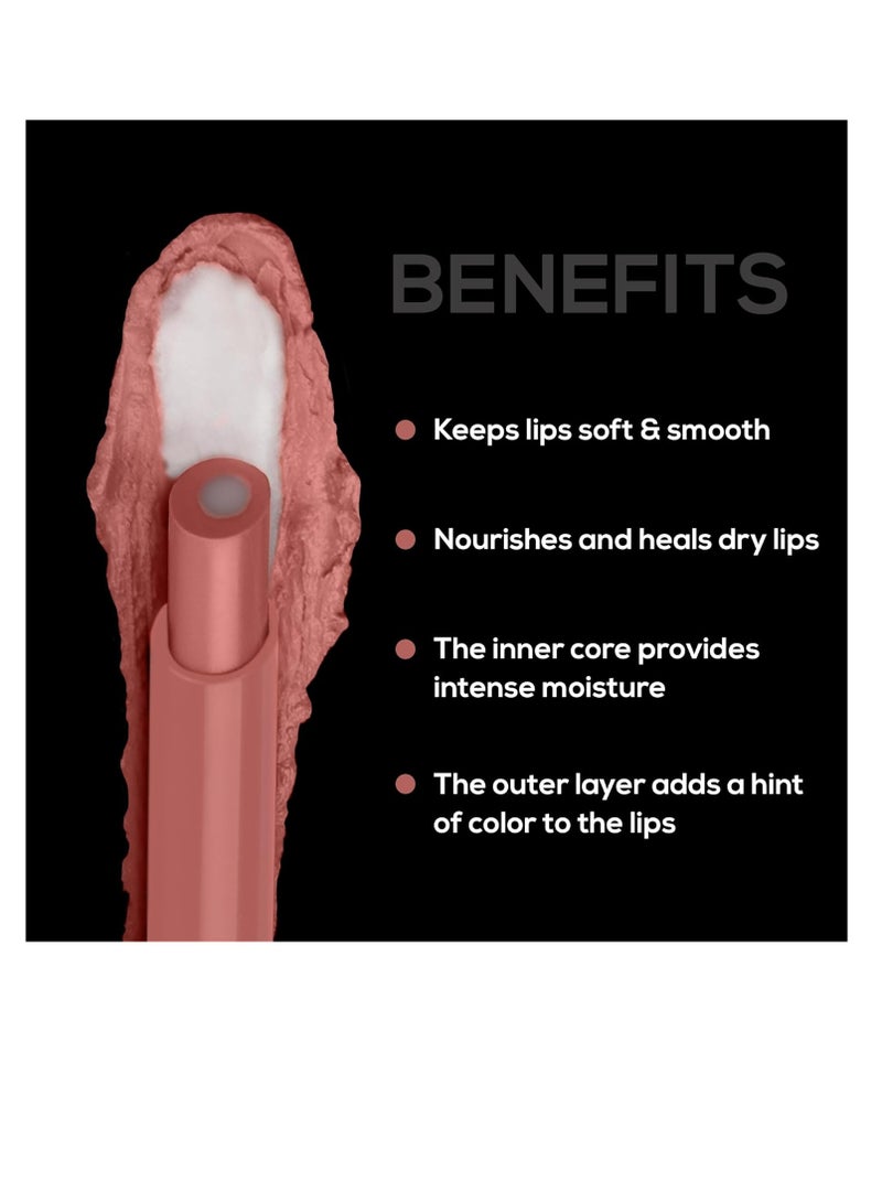 رينيه مرطب الشفاه الملون 3 في 1 من رينيه، 02 جوزة الطيب، 1.6 جم، يعالج تفتيح وتغذية العناية الثنائية الأساسية الغنية بفيتامين E وزبدة الشيا وزيت الجوجوبا للشفاه الجافة والمتشققة - Image 3