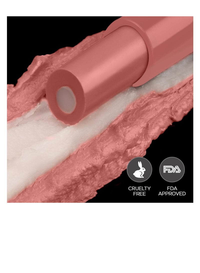 رينيه مرطب الشفاه الملون 3 في 1 من رينيه، 02 جوزة الطيب، 1.6 جم، يعالج تفتيح وتغذية العناية الثنائية الأساسية الغنية بفيتامين E وزبدة الشيا وزيت الجوجوبا للشفاه الجافة والمتشققة - Image 4