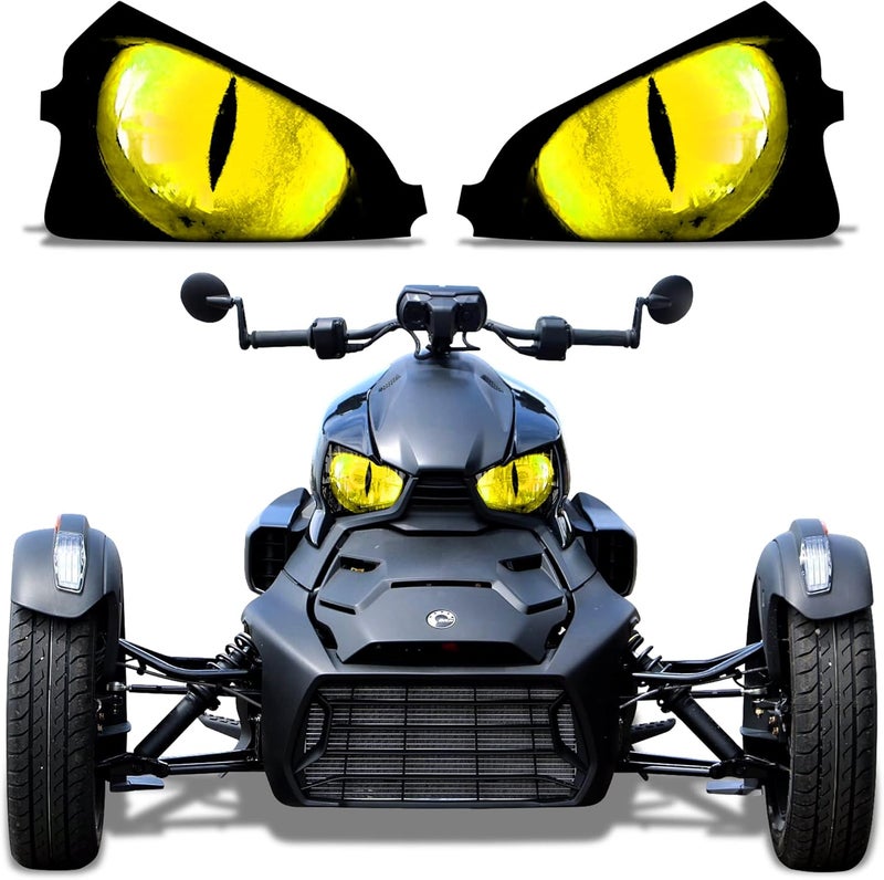 غطاء ملصق رسومات عين مصابيح AMR Racing Roadster لسيارة Can-Am Ryker 2019-2022 - أصفر كسوف