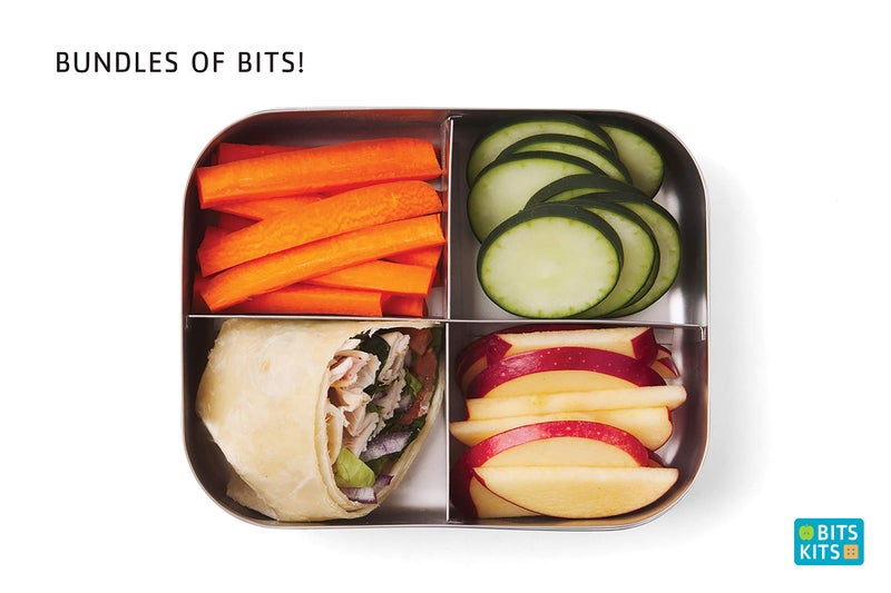 Bits Kits Stainless Steel Bento Box Lunch and Snack Container for Kids and Adults, 4 Sections - Image 3