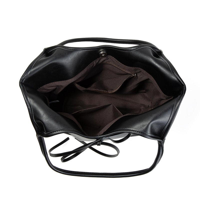 Avilego Vintage French Bow Tote Bag Large Capacity Hobo Bag Shoulder Bag Satchel Purse Chic Underarm Bag for Women Girls - Image 4