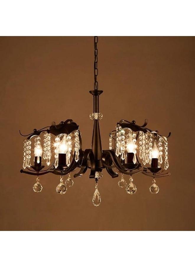 Generic AFN LIGHTINGS European And American Industrial Style 8 Head Chandelier Crystal Chandelier E14 Suspension Light Retro Style Crystal Hotel Chandelier Loft Clothing Store Restaurant Bar Chandeliers  - Image 2