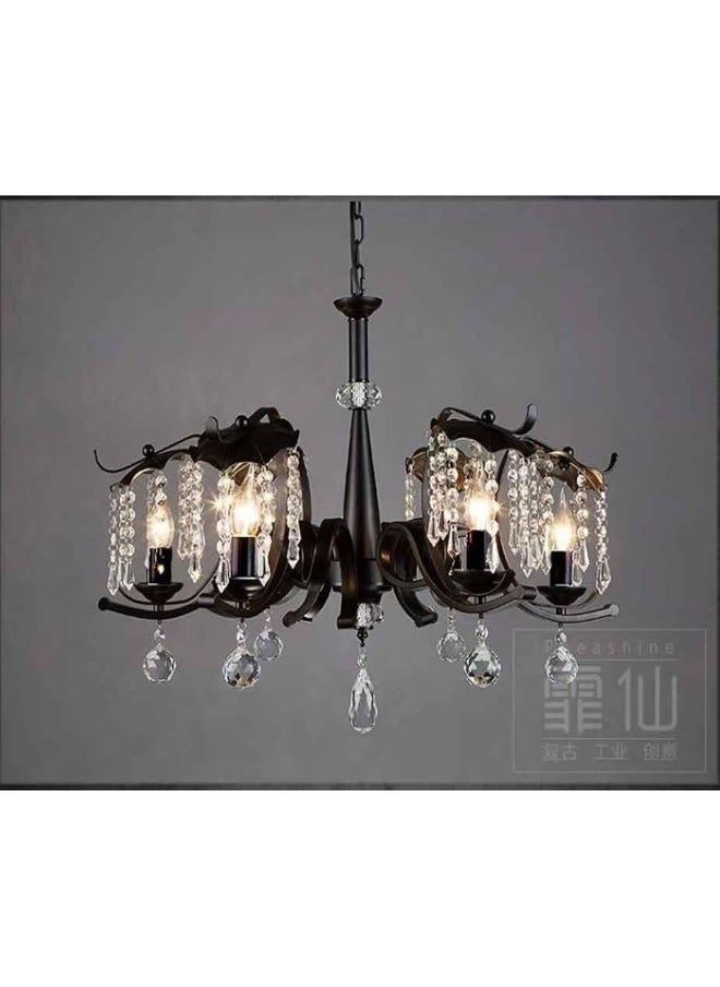 Generic AFN LIGHTINGS European And American Industrial Style 8 Head Chandelier Crystal Chandelier E14 Suspension Light Retro Style Crystal Hotel Chandelier Loft Clothing Store Restaurant Bar Chandeliers  - Image 1