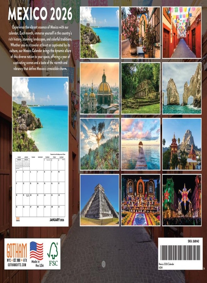 Poster Foundry Mexico Calendar 2026 Mexican Monthly Wall Calender 12 Month | American Made In The USA - Image 2
