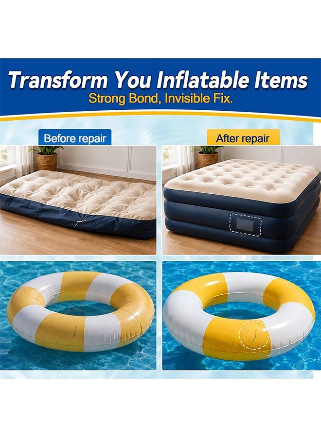 JUE FISH Air Mattress Patch Kit, Vinyl Pool Liner Repair Kit, Inflatable Repair Patch Kit for Air Beds, Hot Tubs, Inflatable Boats, Bounce House, Swim Rings & Toys (60ml) - Image 4