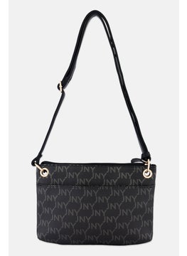 Jones New York Women Brand Logo Cross Body Bag 26 L x 18 H x 1 W cm, Black  - Image 3