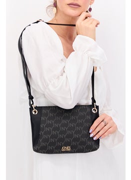 Jones New York Women Brand Logo Cross Body Bag 26 L x 18 H x 1 W cm, Black  - Image 2
