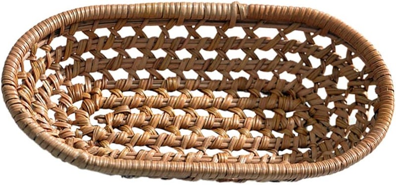 Cabilock Rattan Woven Towel Organizer Basket Portable Storage for Bathroom Laundry - Image 2
