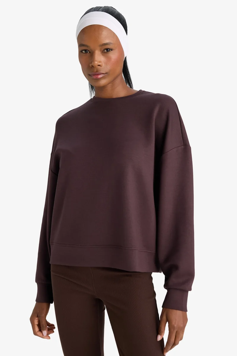 Defacto  DeFactoFit Oversize Loose Fit Modal Sports Sweatshirt for Women | Best Price UAE