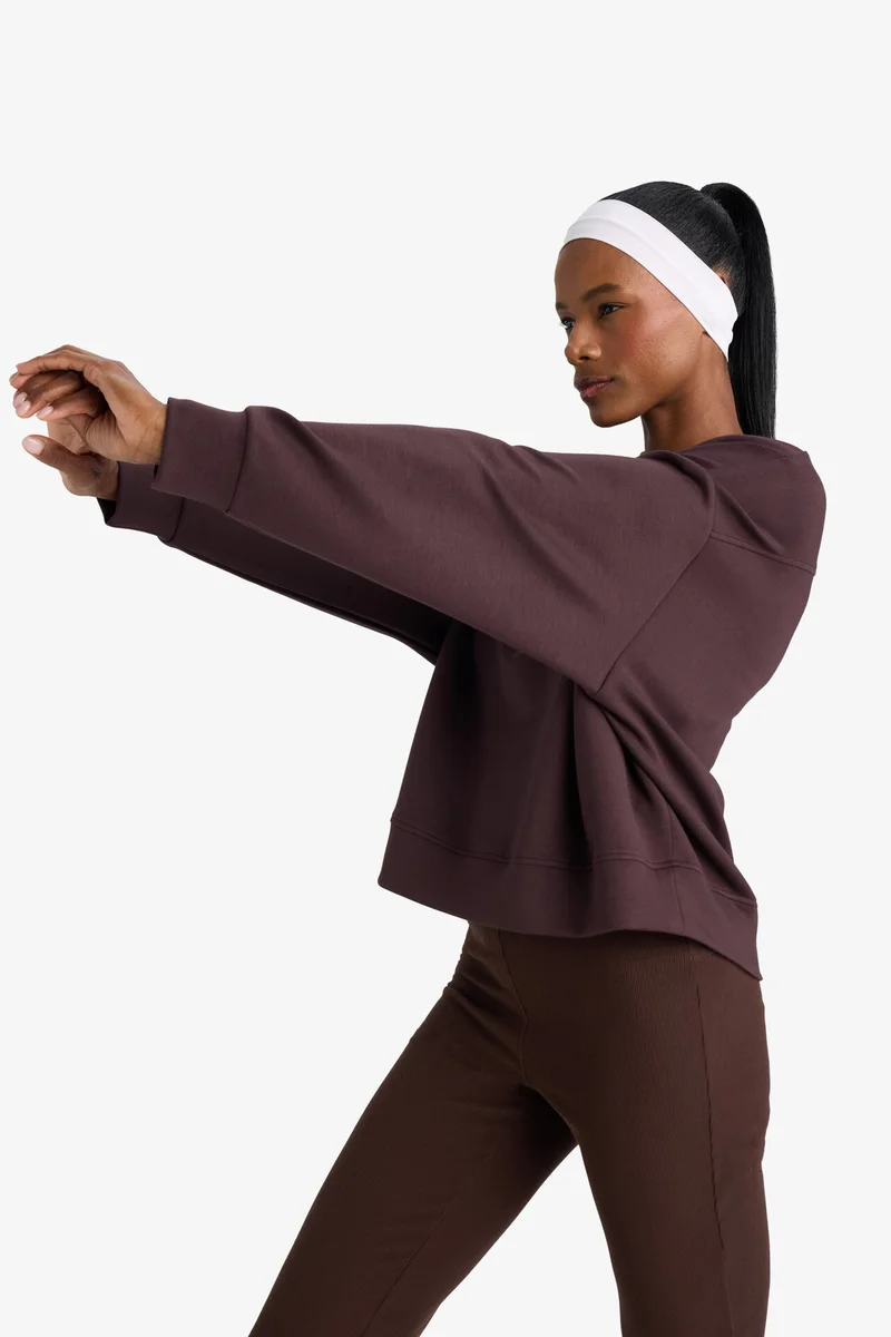 Defacto  DeFactoFit Oversize Loose Fit Modal Sports Sweatshirt for Women | Best Price UAE