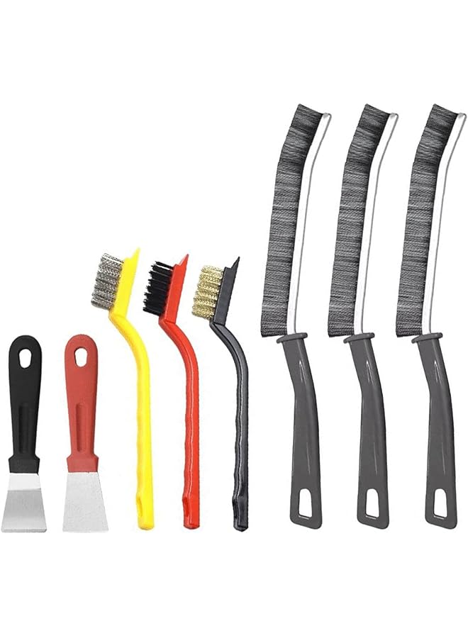 promass 8 Pcs Crevice Cleaning Brush, Multifunctional Cleaning Brush Tools,Hard Bristle Crevice Cleaning Brush for Kitchen,Bathroom,TileJoints,Gas Stove,Window Groove - Image 1