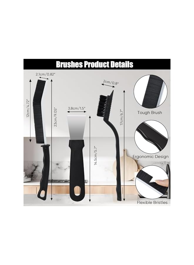 promass 8 Pcs Crevice Cleaning Brush, Multifunctional Cleaning Brush Tools,Hard Bristle Crevice Cleaning Brush for Kitchen,Bathroom,TileJoints,Gas Stove,Window Groove - Image 2