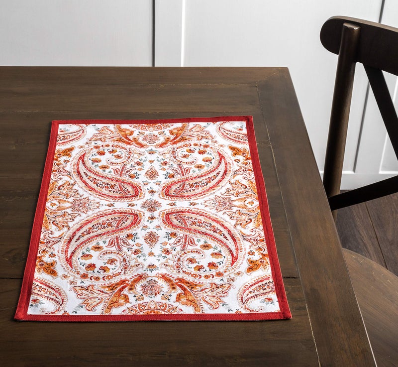 Maison d' Hermine Maison d' Hermine Placemats 100% Cotton Decorative Cloth Place Mat Washable Dinner Placemat  Holiday  Dinner  Wedding & Dining  Orient - Thanksgiving/Christmas (Set of 4)  - Image 4