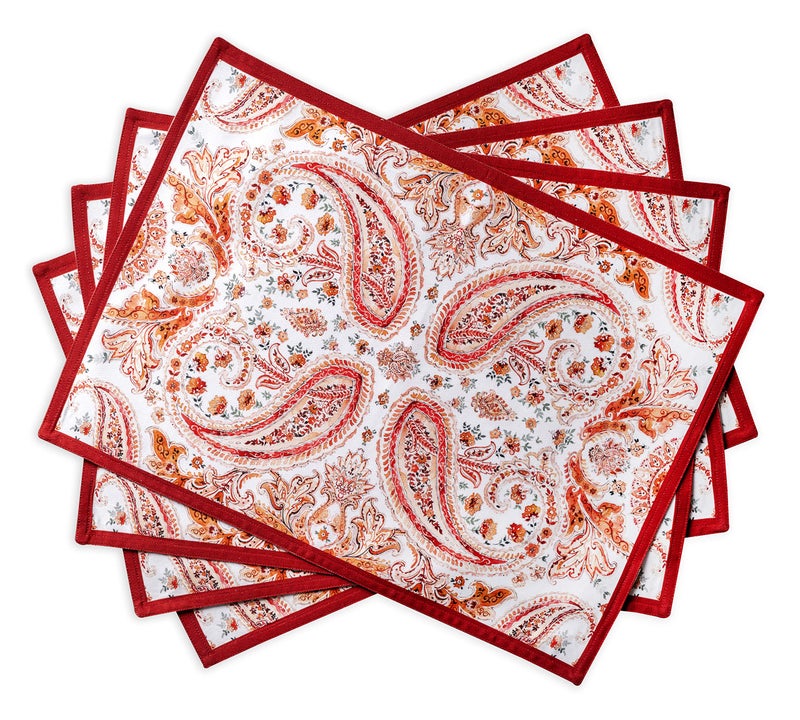 Maison d' Hermine Maison d' Hermine Placemats 100% Cotton Decorative Cloth Place Mat Washable Dinner Placemat  Holiday  Dinner  Wedding & Dining  Orient - Thanksgiving/Christmas (Set of 4)  - Image 1