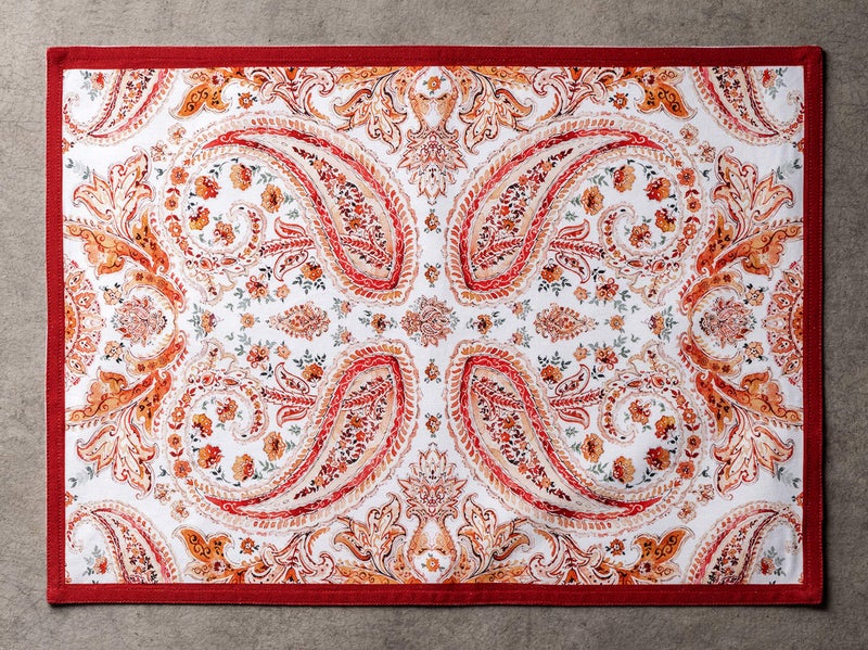 Maison d' Hermine Maison d' Hermine Placemats 100% Cotton Decorative Cloth Place Mat Washable Dinner Placemat  Holiday  Dinner  Wedding & Dining  Orient - Thanksgiving/Christmas (Set of 4)  - Image 2