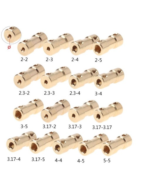 Brass Coupling Shaft Transmission Parts Motor Motor Coupling Shaft Extension Connector Model Crane Model-Color:2.3-3