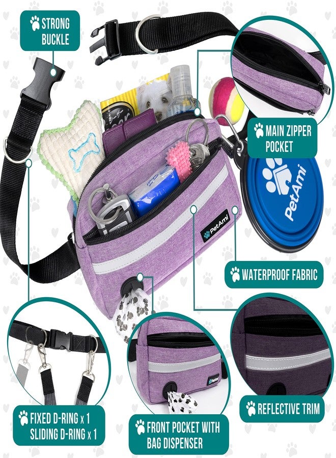 PetAmi Hands Free Dog Leash, Dog Running Leash Belt for Walking Jogging, Dog Waist Zipper Pouch Fanny Pack with Poop Bag Dispenser, Dual Padded Handle Bungee Leash for Small Medium Large Dogs, Single - Image 3