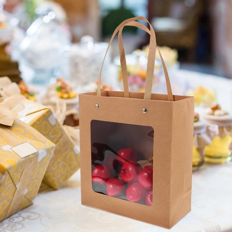 Kraft Paper Window Candy Boxes With Handle For Wedding Bridesmaids Party Favors - Image 5